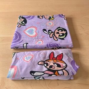 VTG Y2K Powerpuff Girls 2 Pc Full/Double Purple Sheet Set Fitted & Flat
